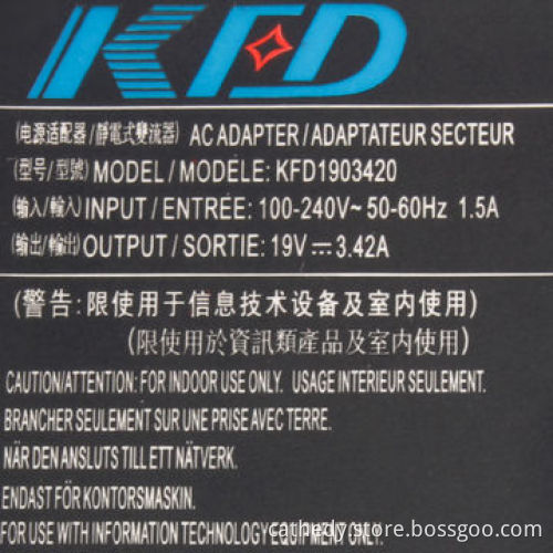 65W Laptop Adapter for Lenovo 19V/3.42A/5.5x2.5mm,prompt delivery